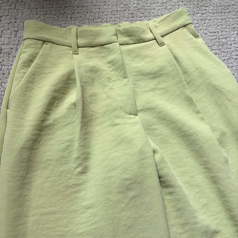 Abercrombie & Fitch Crepe Tailored Ultra Wide Leg Pants Size 28 Lime Green - Picture 5 of 12